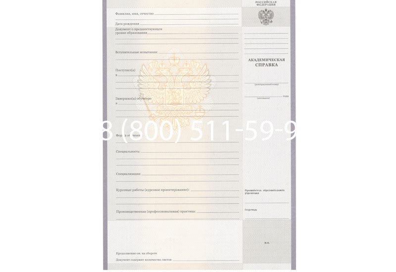 Купить Академическая справка образца 2010-2011 год для колледжа в Камышине Купить Академическая справка образца 2010-2011 год для колледжа в Камышине