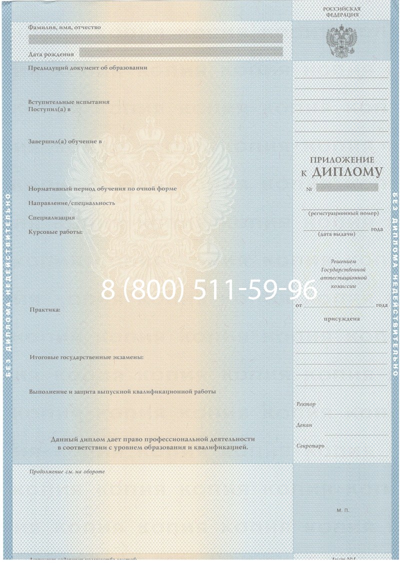 Купить Диплом о высшем образовании 2003-2009 годов в Камышине